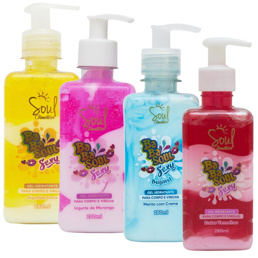 Kit com 4 Géis Hidratantes Corporais Soul Cosméticos