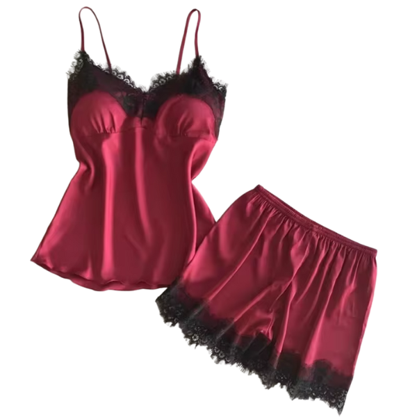 Conjunto Pijama Feminino Cetim com Renda